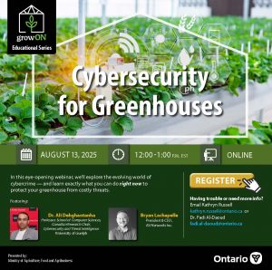 GrowON Webinar: Cybersecurity for Greenhouses