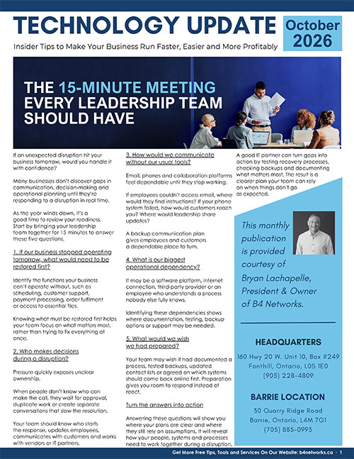 October 2026 technology update newsletter cover